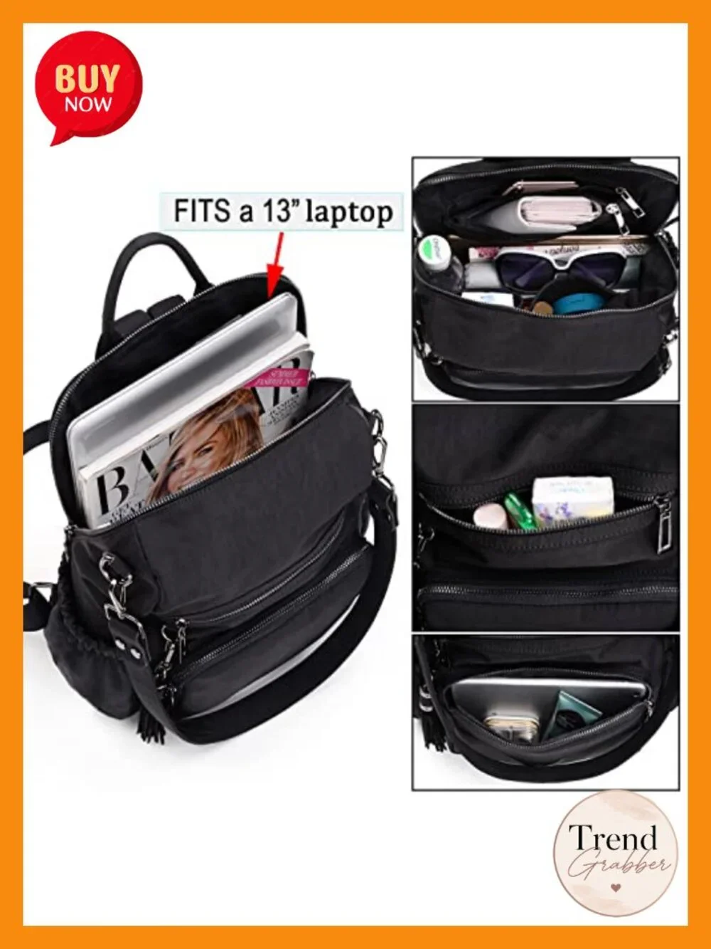 UT0 Women's Vegan Leather Convertible Backpack Purse with Tassel, Designer